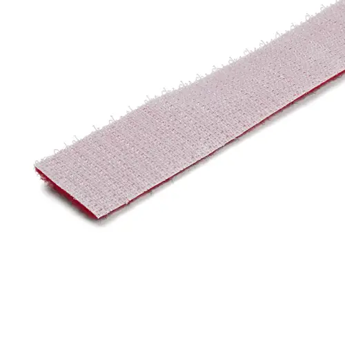 Bobina de 7,6m de Gancho y Bucle - Tiras Reutilizables de Gancho y Bucle - Cinta Sujetacables - Envolturas Ajustables de Tela para Gestión de Cableado - Rojo - Imagen 3