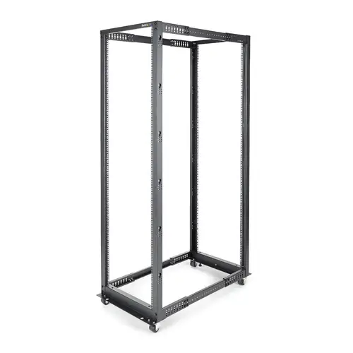 Rack 42U Móvil de Marco Abierto de 4 Columnas para Servidores - Rack de Cuatro Columnas de 19 Pulgadas para Equipo de Red e Informático - Ruedas o Patas Niveladoras - Imagen 1