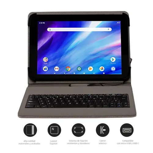 FUNDA TECLADO USB DE 9,7" A 10.5" BEIGE - Imagen 5