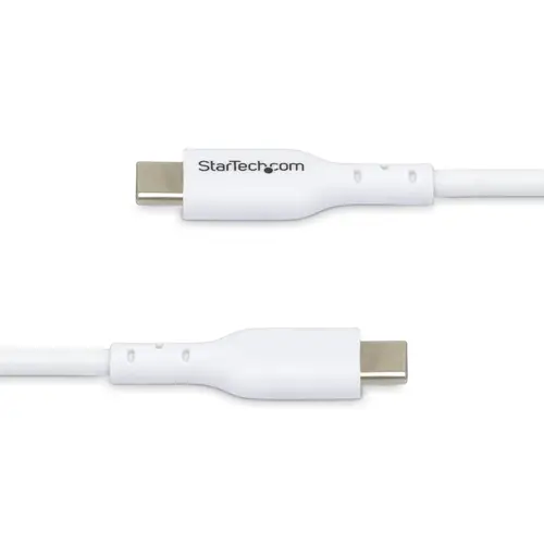 Cable de Carga USB-C de 3m - Cable de Carga USB Tipo C para Portátil - Cable USB para Tablet o Móvil - Entrega de Alimentación PD de 60W 3A - Cable de Datos - Macho a Macho - Blanco - Imagen 3