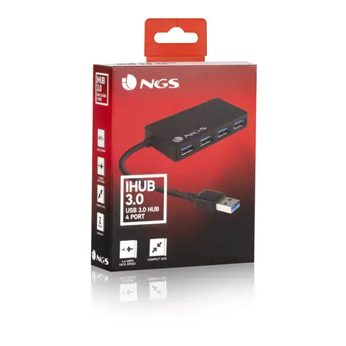 iHub 3.0 USB 3.2 Gen 1 (3.1 Gen 1) Type-A 5000 Mbit/s Negro - Imagen 6