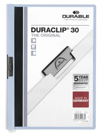 Duraclip 30 archivador Azul claro, Transparente PVC