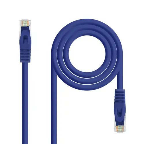 Cable de red latiguillo RJ45 LSZH Cat.6A UTP AWG24, Azul, 3.0m - Imagen 1