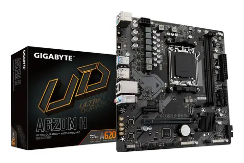 A620M H Placa base - Soporta CPUs AMD Ryzen 8000, VRM digital de 5+2+2 fases, hasta 7200MHz DDR5 (OC), 1xPCIe 4.0 M.2, LAN GbE, USB 3.2 Gen 1 - Imagen 1