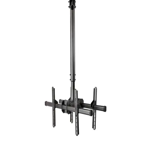 Soporte de Techo para 2 TV - Soporte de Cielo Raso para 2 TV de Espalda a Espalda con Mástil Telescópico Ajustable - Giro Inclinación y Rotación - Soporte VESA para Pantallas de 32" a 75" - Imagen 1