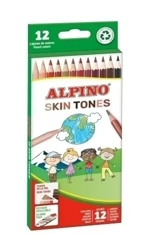 ALPINO LÁPICES DE COLORES ESTUCHE 12 UD TONOS DE PIEL SURTIDOS