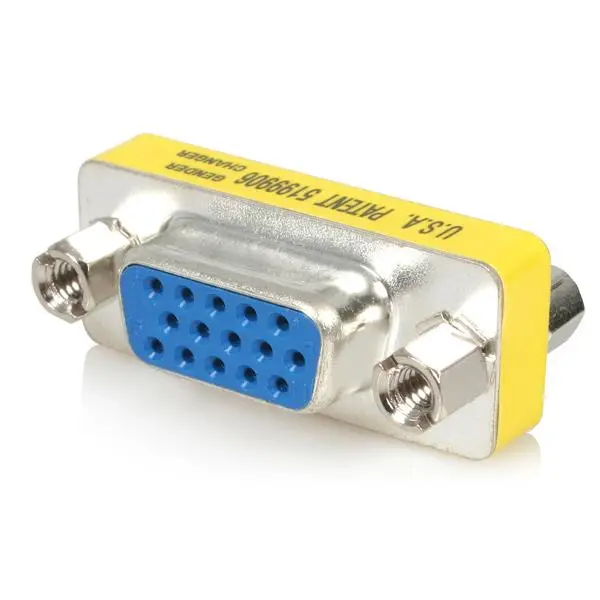 Adaptador Cambiador de Género VGA - Acoplador Unión de Conectores HD15 Hembra a Hembra