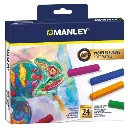 MANLEY PASTELES SUAVES ESTUCHE 24 C/SURTIDOS MUY VIVOS