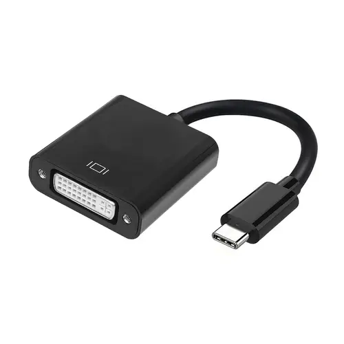 Conversor USB-C A DVI-I, USB-C/M - DVI 24+5/H, Negro, 15 cm - Imagen 1