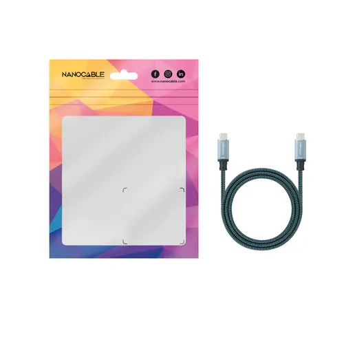 Cable USB 3.1 Gen2 10Gbps 5A, 4K/60Hz, USB-C/M-USB-C/M, Gris/Negro, 2 m - Imagen 4