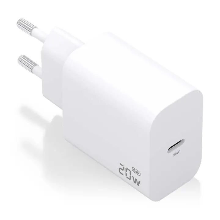 Cargador GaN 20W, 1xUSB-C PD3.0, Blanco