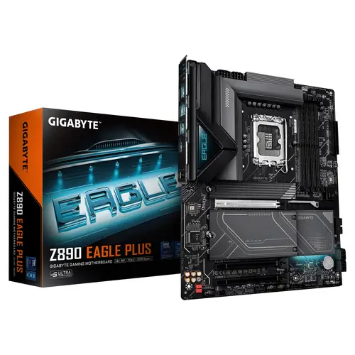 Z890 EAGLE PLUS Placa Base  Compatible con procesadores Intel Core Ultra (Serie 2), VRM de 14+1+2 fases, hasta 9466 MHz DDR5 (OC), 1x PCIe 5.0 M.2 + 3x PCIe 4.0 M.2, LAN 2.5 GbE, USB4 - Imagen 1