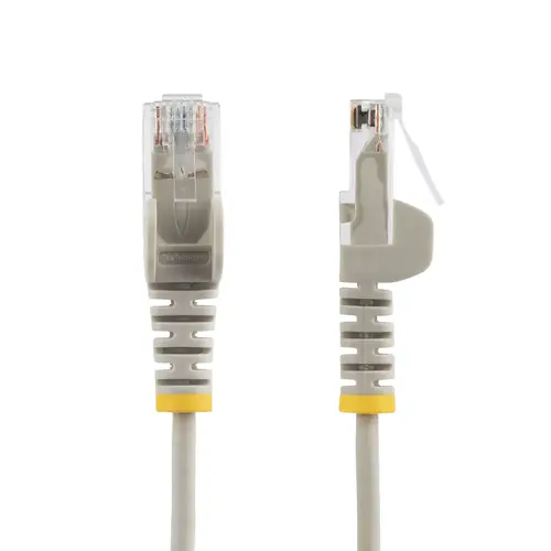 Cable de Red Ethernet CAT6 Delgado sin Enganches Gris de 10m - Cable RJ45 Snagless Slim de 28AWG - Alambre de Cobre Puro - PoE 100W - con Alivios de Tensión - LSZH - Probado con Fluke - Imagen 2