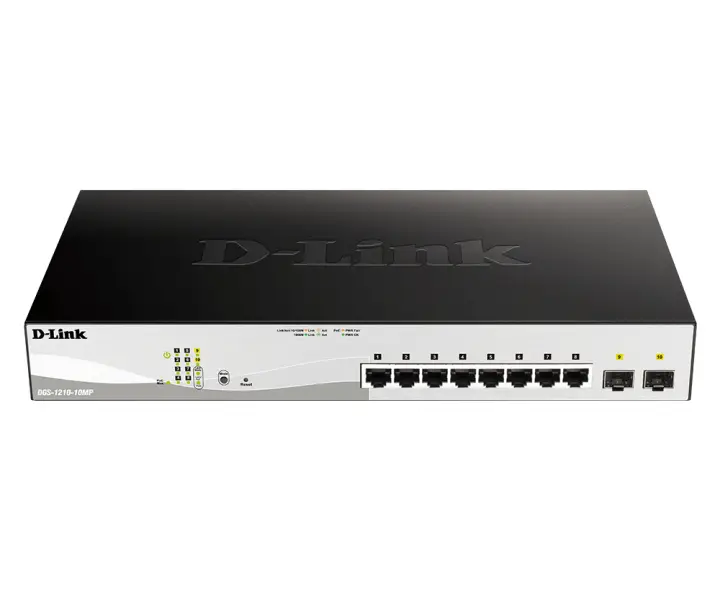 DGS-1210-10MP Gestionado L2 Gigabit Ethernet (10/100/1000) Energía sobre Ethernet (PoE) Negro, Gris