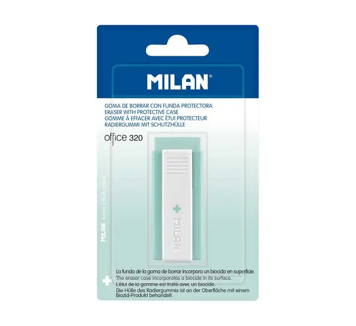 BL. GOMA BORRAR MILAN +EDITION ANTIBAC. TURQ - Pack de 12 unidade..