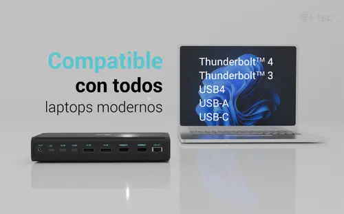 Universal 6x 4K/60Hz Display Docking Station + Power Delivery 140W - Imagen 4