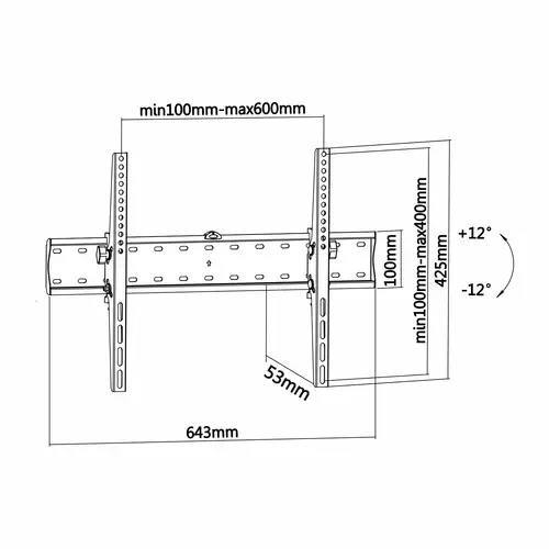 WT70T-017 soporte para TV 177,8 cm (70") Negro - Imagen 5