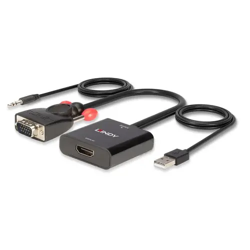 38284 adaptador de cable de vídeo VGA (D-Sub) + 3,5mm HDMI + USB Negro - Imagen 5