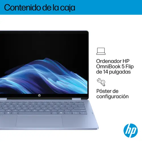 OmniBook 5 Flip 14-fp0015ns Intel® Core i5 i5-1334U Portátil 35,6 cm (14") Pantalla táctil 2K 16 GB LPDDR5-SDRAM 512 GB SSD Wi-Fi 6 (802.11ax) Windows 11 Home Azul - Imagen 4