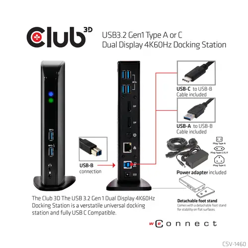 USB3.2 Gen1 Type A or C Dual Display 4K60Hz Docking Station DisplayLink® Certified - Imagen 11