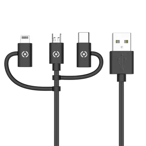 USB3IN1BK cable USB 1 m USB 2.0 USB A Micro-USB B Negro - Imagen 1