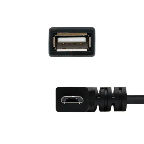 CABLE USB 2.0 OTG ACODADO, TIPO MICRO B/M-A/H, NEGRO, 15 CM - Imagen 2