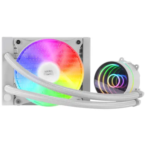 ML-ONE120, Refrigeración Líquida CPU, TDP 200 W, Espejo Infinito, Ventilador FRGB Silencioso, Multisocket Universal, Blanco - Imagen 2