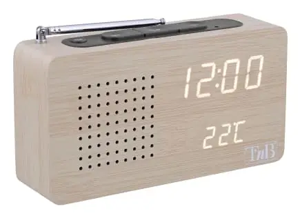 CLOCKFMWD radio Reloj Digital Madera