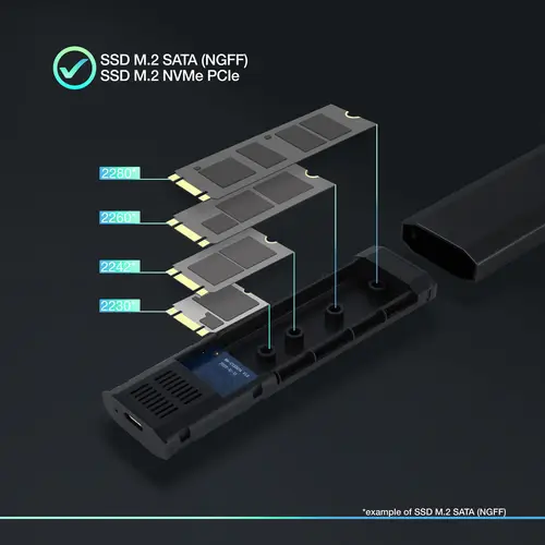 Shura Caja externa para unidad de estado sólido (SSD) Negro M.2 - Imagen 3