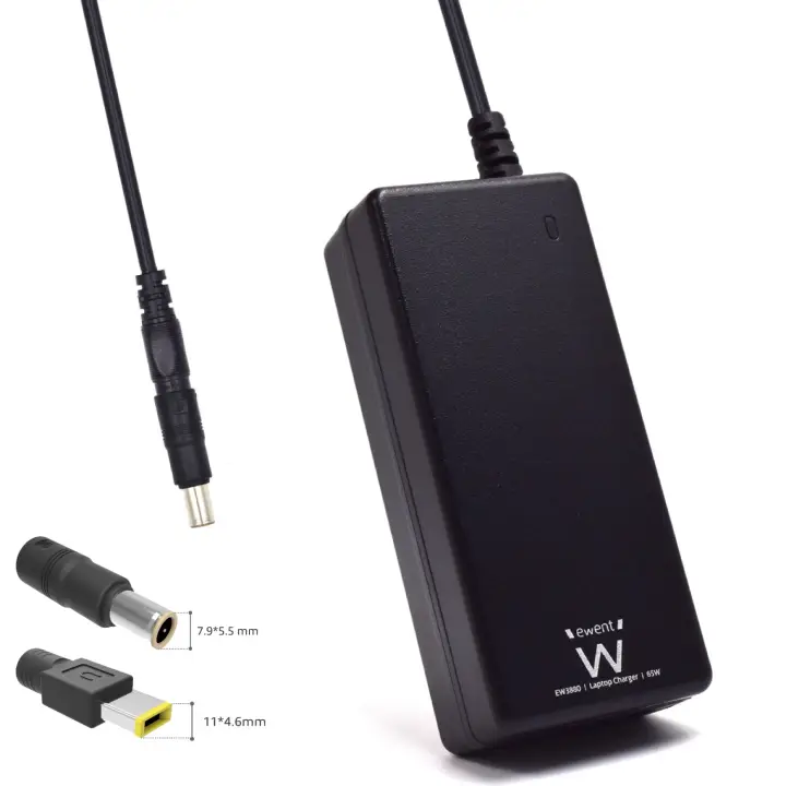 EW3897 adaptador e inversor de corriente Interior 65 W Negro