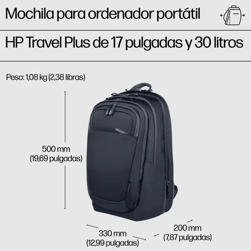 Mochila para portátil de 17 pulgadas Travel Plus 30L - Imagen 4