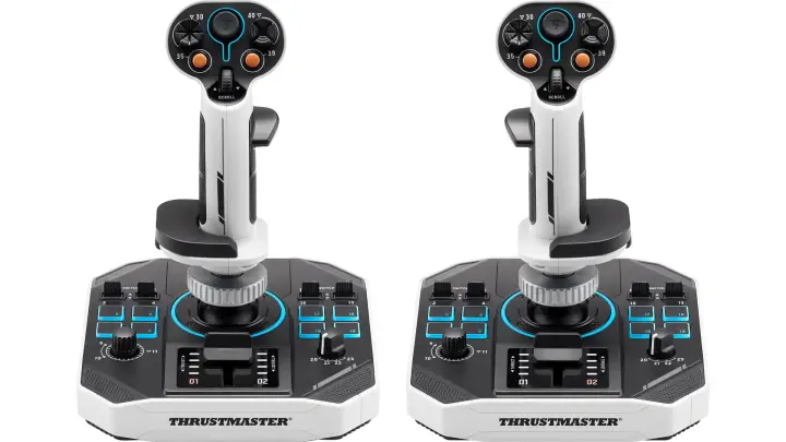 Sol-R 2 HOSAS Space Sim Duo Negro, Blanco USB Palanca de vuelo Analógico/Digital PC