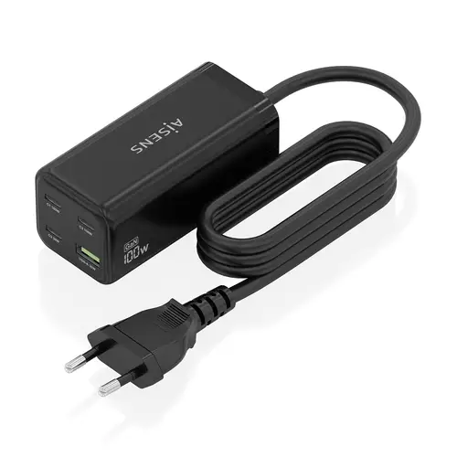 Cargador Sobremesa GaN 100W, 3x USB-C PD3.0 QC4.0 QC5.0, 1x USB-A QC3.0, Negro - Imagen 2