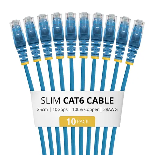 N6PAT25CMBLS10PK cable de red Azul 0,25 m Cat6 U/UTP (UTP) - Imagen 1