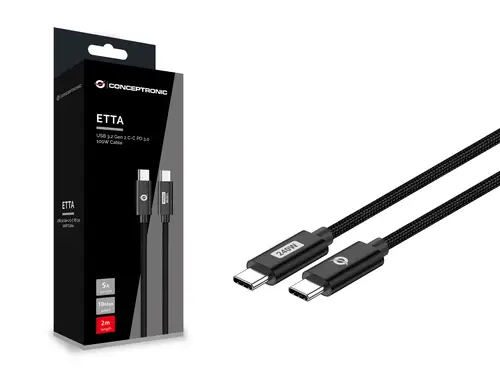 ETTA03B12 cable USB USB 2.0 1,2 m USB C Negro - Imagen 3