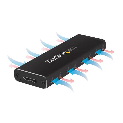 Caja USB 3.0 (5Gbps) a SSD M.2 de Aluminio con UASP - Negro - SATA NGFF M.2 con B Key y B+M Key - Caja Portátil Externa M.2 - No es Compatible con NVMe / AHCI - Imagen 3