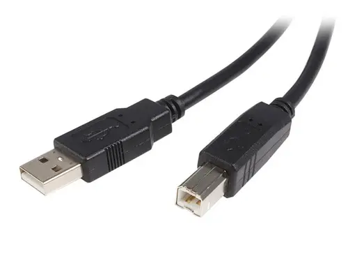 Cable USB de 50cm para Impresora - 1x USB A Macho - 1x USB B Macho - Adaptador Negro - Imagen 1