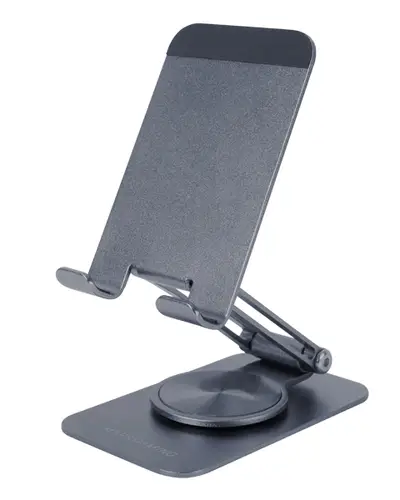 MA-RSS, Soporte Plegable para Smartphone, Rotación Dinámica 360º + Ajuste en Altura y Ángulo 180º, Soporte Teléfono Móvil Portátil de Aluminio, Antideslizante, Gris Oscuro - Imagen 1
