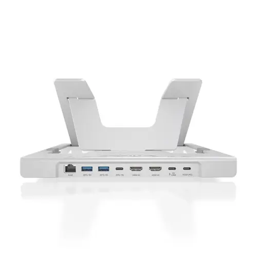 Soporte de Sobremesa Ajustable para Portatil / Tablet con USB-C Docking 7 en 1, Gris - Imagen 4