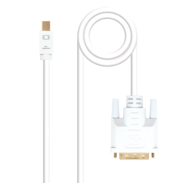 Cable conversor Mini DP a DVI, Mini DP/M - DVI/M, Blanco, 5.0 M