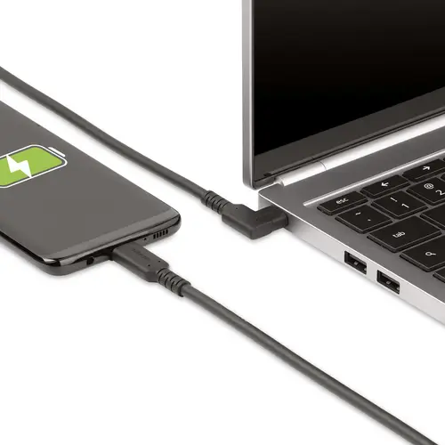 Cable USB-C de 1m - Acodado - USB 10 Gbps - Entrega de Alimentación de 100W (5A) - Modo Alt. de DP 8K 60 Hz / 4K 144 Hz - Cable USB Tipo C - Compatible con Thunderbolt - Imagen 7