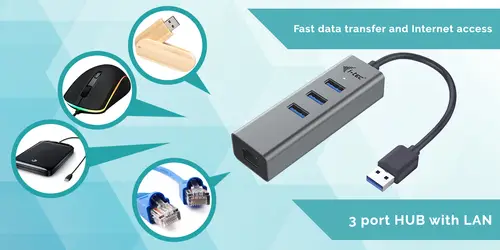 Metal USB 3.0 HUB 3 Port + Gigabit Ethernet Adapter - Imagen 9