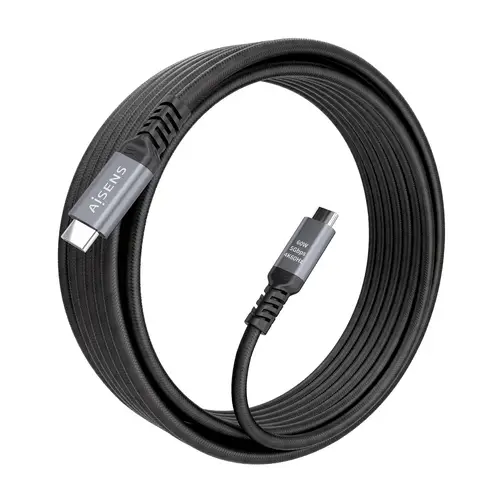 Cable USB 3.2 Gen1 Aluminio 5Gbps 4K@60Hz 3A 60W E-Mark, Tipo USB-C/M-USB-C/M, Negro, 10M - Imagen 2