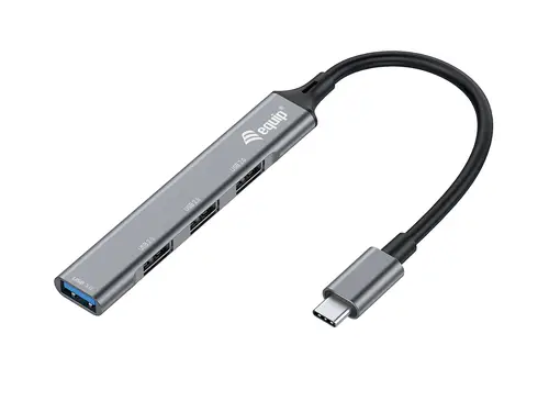 128961 hub de interfaz USB 3.2 Gen 1 (3.1 Gen 1) Type-C 5000 Mbit/s Negro, Gris - Imagen 1