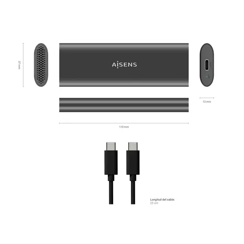 ASM2-015GR caja para disco duro externo Caja externa para unidad de estado sólido (SSD) Gris M.2 - Imagen 5