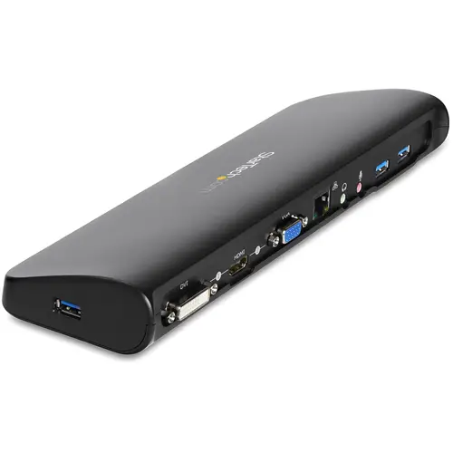 Docking Station USB 3.0 de 2 Monitores para Portátil - HDMI/DVI/VGA - Hub Ladrón 3x USB-A - GbE - Audio - Replicador de Puertos Universal USB-A - Win/macOS/ChromeOS - TAA - Imagen 3