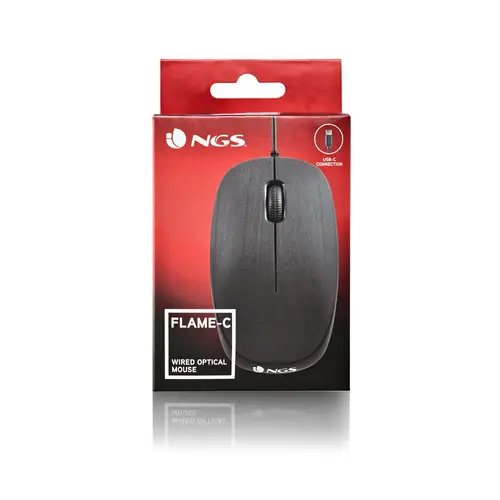 FLAME-C ratón Universal Ambidextro USB Tipo C Óptico 1000 DPI - Imagen 6