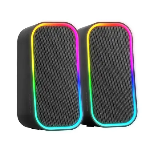 MS-OM, Altavoces Gaming 20W, Iluminación Dinámica RGB, Altavoces Bluetooth 5.3 + AUX-IN, Caja de Control de Volumen, Chipset DSP Personalizado, Compatibilidad Universal, Negro - Imagen 2
