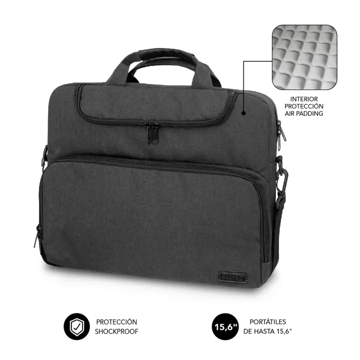 Maletín Ordenador Air Padding Laptop bag 15,6" Gris Oscuro