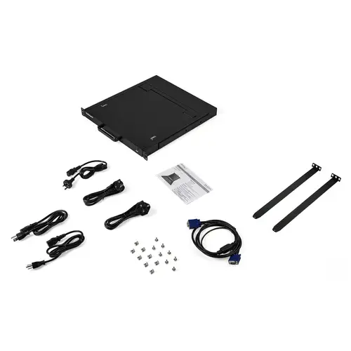 Consola KVM de Montaje en Rack - Teclado QWERTY - KVM para Rack de Servidores de 1 puerto VGA con Monitor LCD de 17" - Switch KVM 1U con Cables y Hardware - USB - MTBF 50000 - Imagen 7